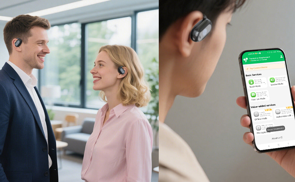 138 Language Translator Earbuds AI Translation Real Time Translating Earbuds Open Ear with 90H Playtime for Travel Business