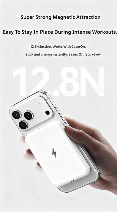 10000mAh Magnetic Power Bank, 22.5W Fast Charging Wireless Portable Charger, Anti-Explosion External Battery for iPhone 12-17 Pr
