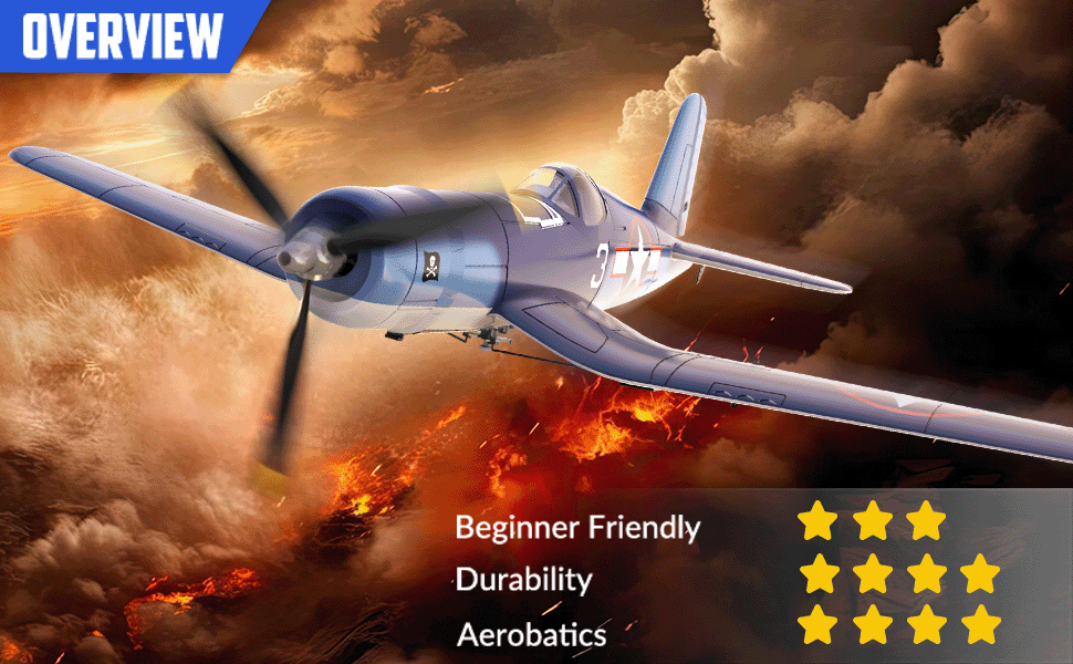 Volantex RC Planes for Adults,4-CH F4U Corsair RC Airplane,One-Key Aerobatic, Stable and Safe,Suitable for Outdoor Activity