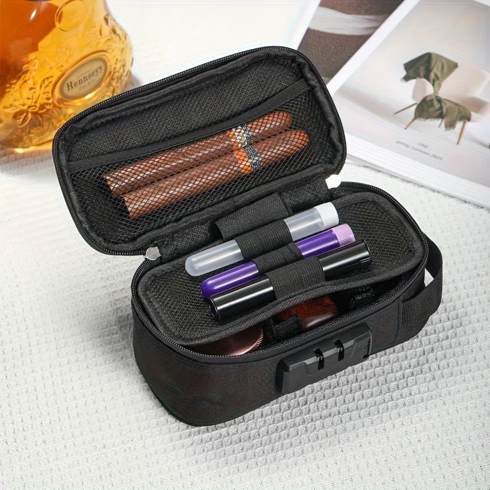 Smell Proof Bag with Combination Lock Odor Resistant Storage Case Travel Organizer for Cash Cards Passport Jewelry Home Use