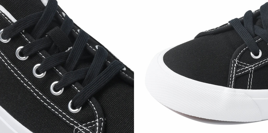 Goluck Designer Luxury Black White Canvas Sneaker Men's Women's Skateboar Shoes Steetwear Vulc Breathable Durable soft Footwear