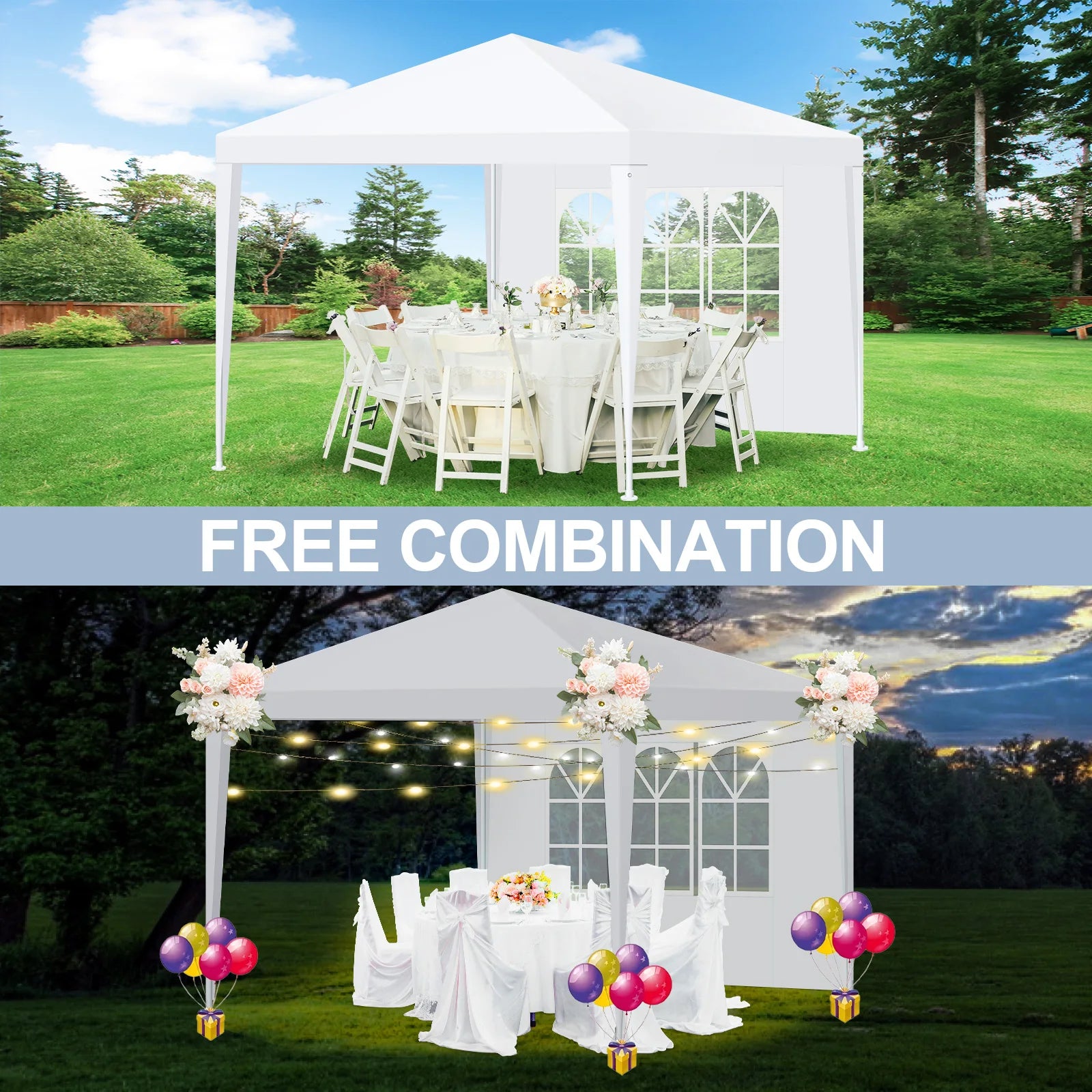 Carpa Impermeable para Fiestas y Eventos al Aire Libre – Con Paredes Laterales