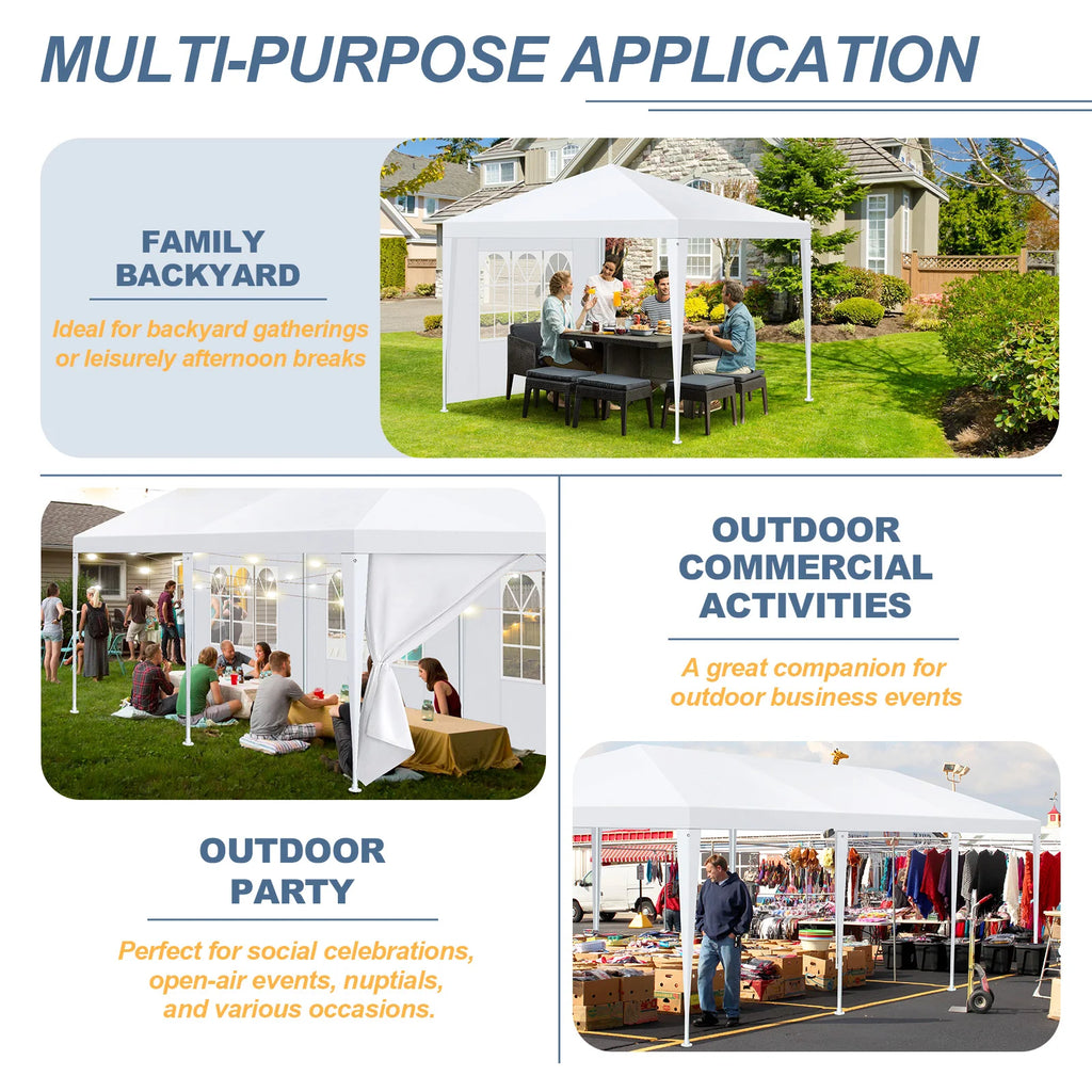 Carpa Impermeable para Fiestas y Eventos al Aire Libre – Con Paredes Laterales