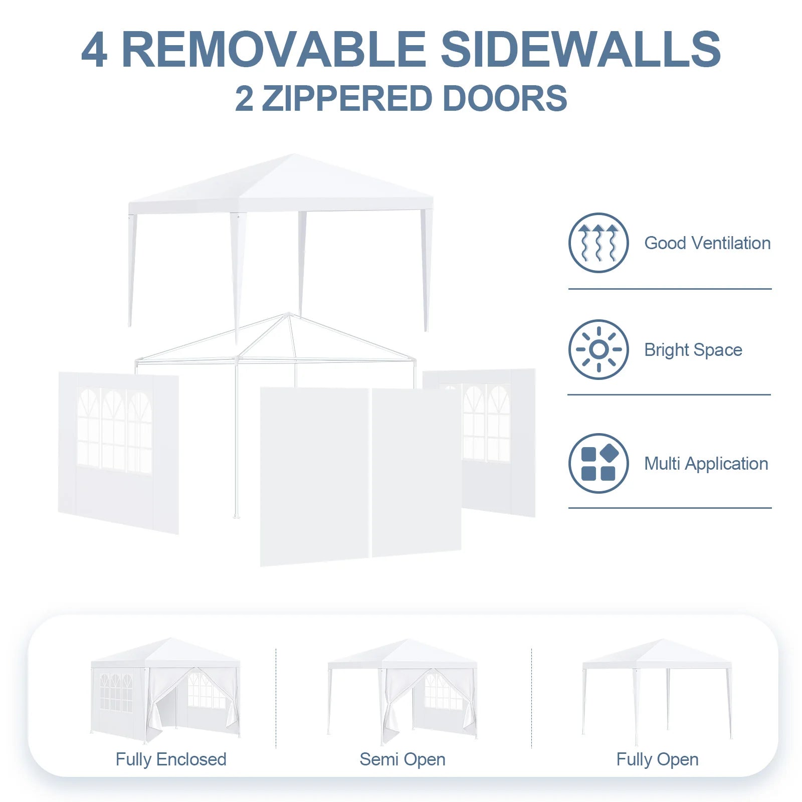 Carpa Impermeable para Fiestas y Eventos al Aire Libre – Con Paredes Laterales