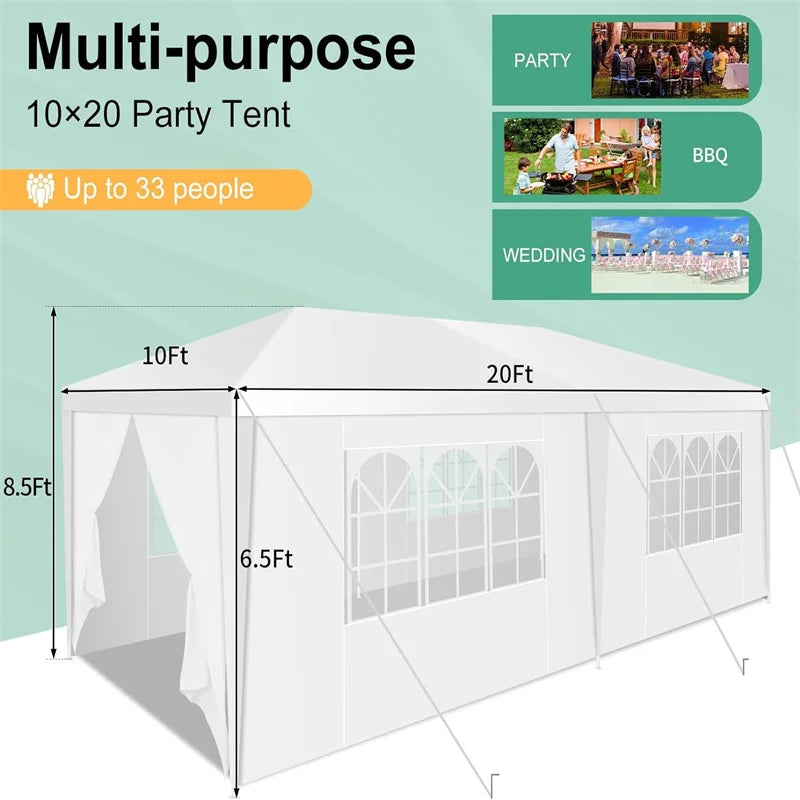 Carpa Impermeable para Fiestas y Eventos al Aire Libre – Con Paredes Laterales