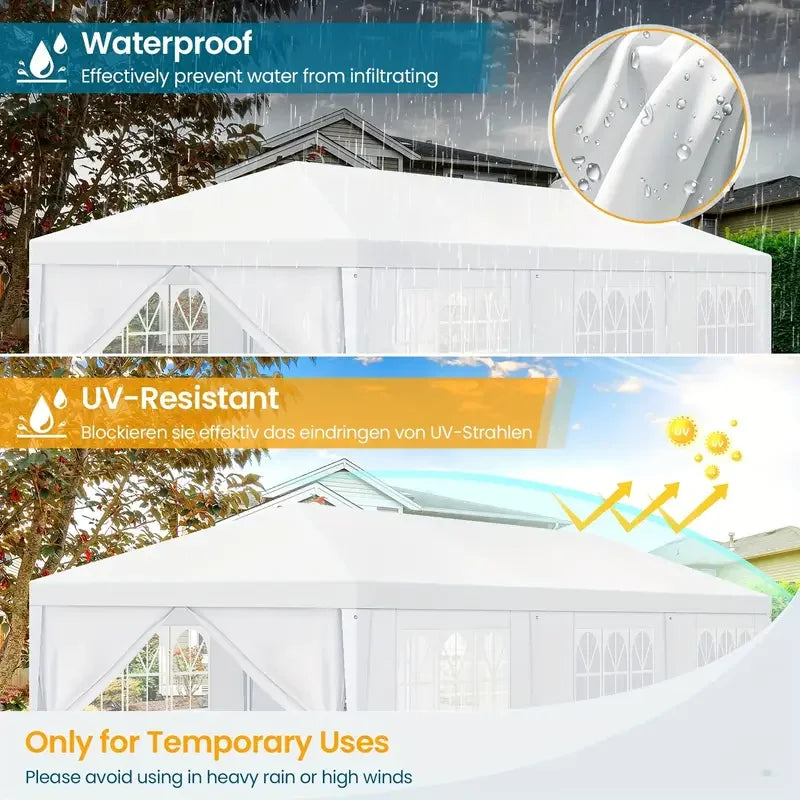 Carpa Impermeable para Fiestas y Eventos al Aire Libre – Con Paredes Laterales
