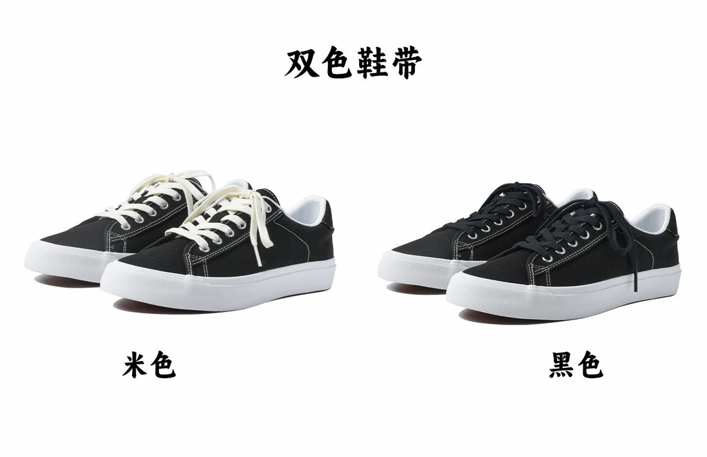 Goluck Designer Luxury Black White Canvas Sneaker Men's Women's Skateboar Shoes Steetwear Vulc Breathable Durable soft Footwear