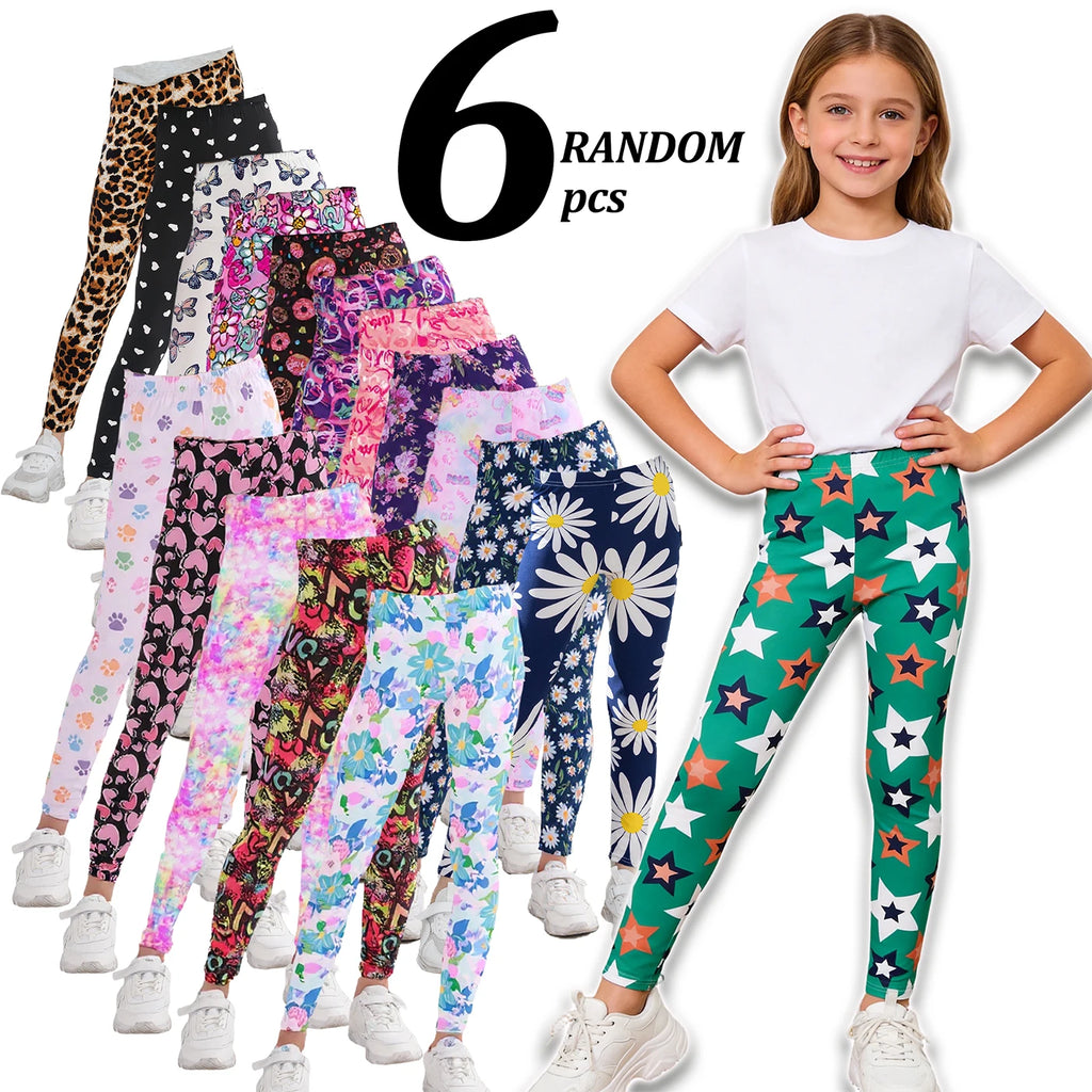 Set de 6 Leggings Estampados para Niñas – Cómodos y Coloridos
