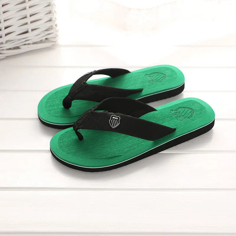 Summer Slippers Men Flip Flops Beach Sandals Non-slip Casual Flat Shoes Slippers Indoor House Shoes For Men Outdoor Slides