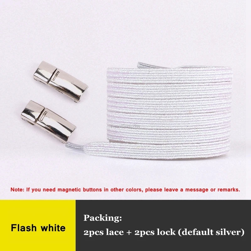 New Rainbow Magnetic Lock Shoelaces Elastic No tie Shoe laces Sneakers Shoelace Kids Adult Lazy Laces One Size Fits All Shoes