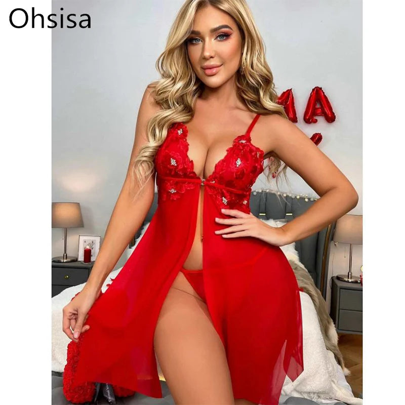 Women Summer Hot Sale Sexy Underwear 2 Piece Set Suits Pajamas Long Dress Sleeveless Soft Women's Sleepwear