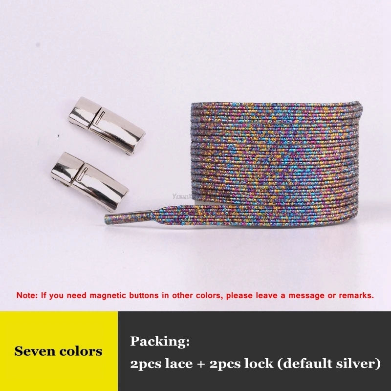 New Rainbow Magnetic Lock Shoelaces Elastic No tie Shoe laces Sneakers Shoelace Kids Adult Lazy Laces One Size Fits All Shoes