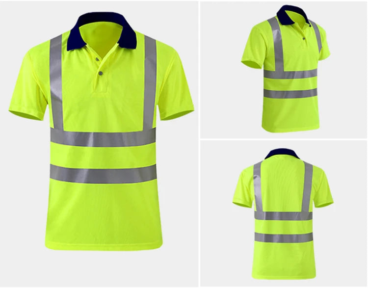 Safety Reflective T shirts High quality Working T-shirt with Reflection Tapes Road Construction Security Tops