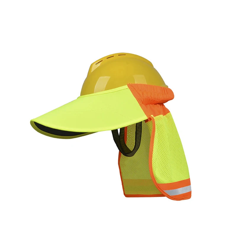 Hi Viz Reflective Safety Sunshade Outdoor Construction Safety Hard Hat Sun Shade Neck Shield Neck Protective Helmets Shield