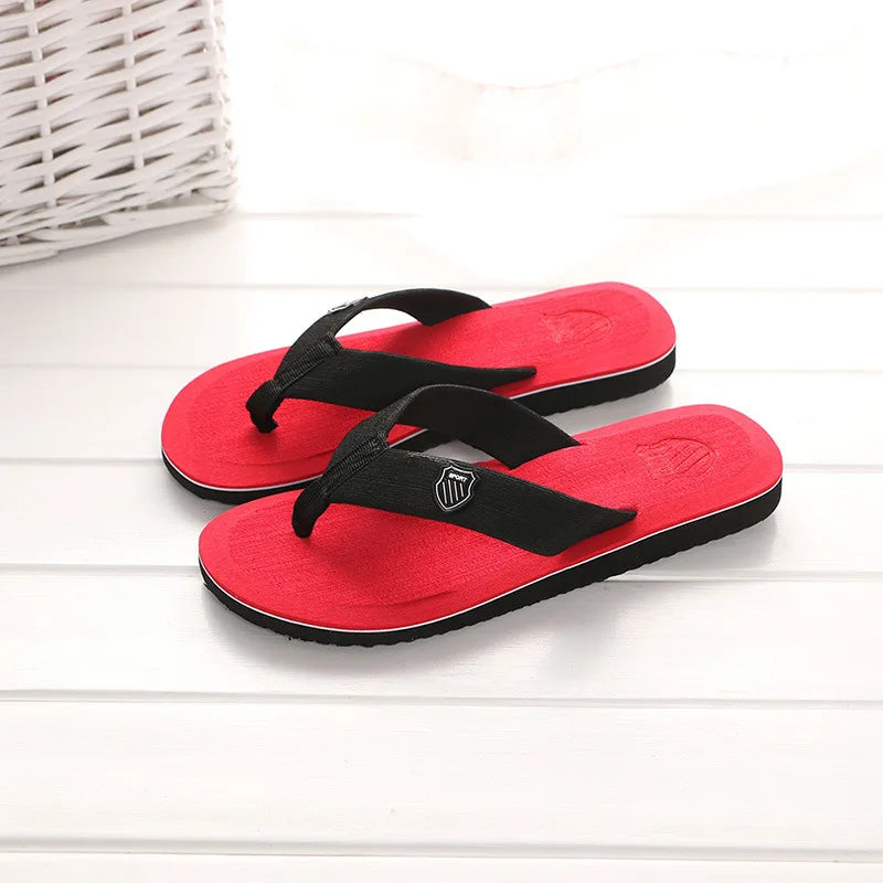 Summer Slippers Men Flip Flops Beach Sandals Non-slip Casual Flat Shoes Slippers Indoor House Shoes For Men Outdoor Slides
