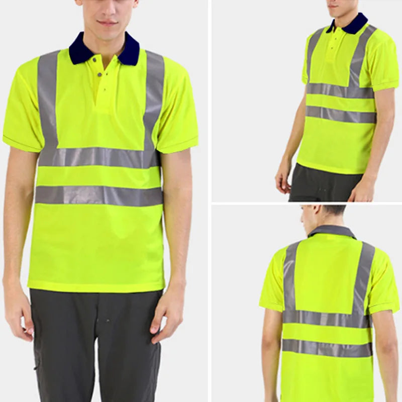 Safety Reflective T shirts High quality Working T-shirt with Reflection Tapes Road Construction Security Tops