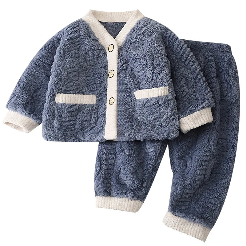 Suit Winter New Baby Padded Thickened Boys Home Wear Girls Pajamas Warm Children's Clothing