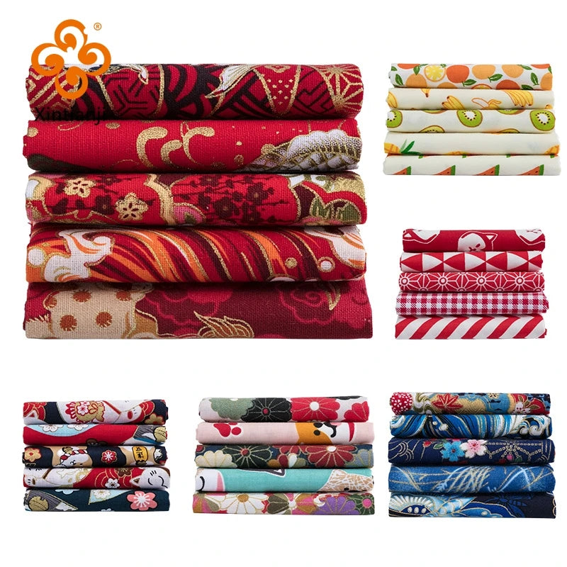 Japanese Cotton Printed Patchwork Fabric Quilting Material For Sewing Dolls And Bags Needlework Accessories 20x25cm/Pcs TJ0361