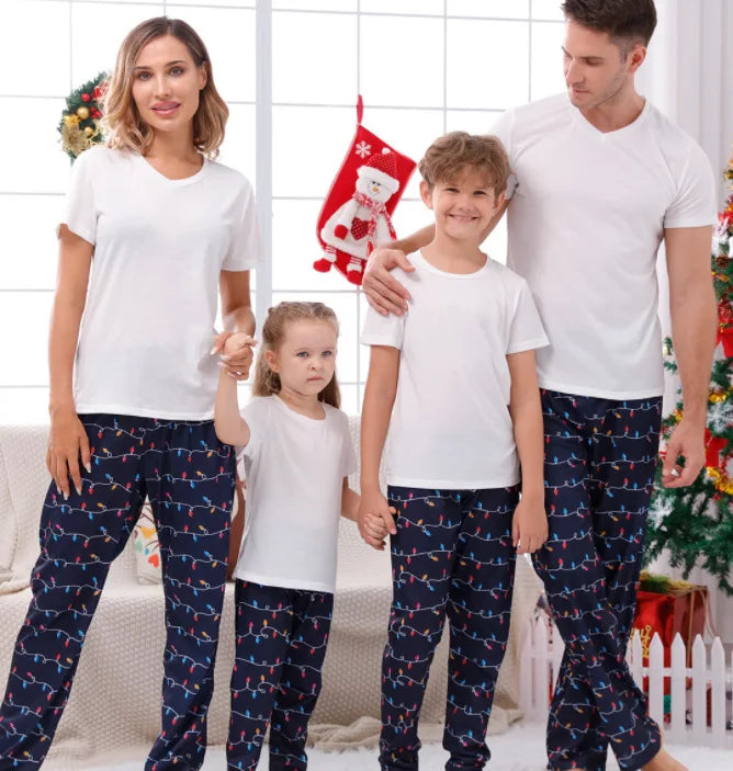 3D Print Digital Personalized Wholesale Winter Warm Long Sleeve Plaid Print on Demand Christmas Family Matching Sets Pajamas