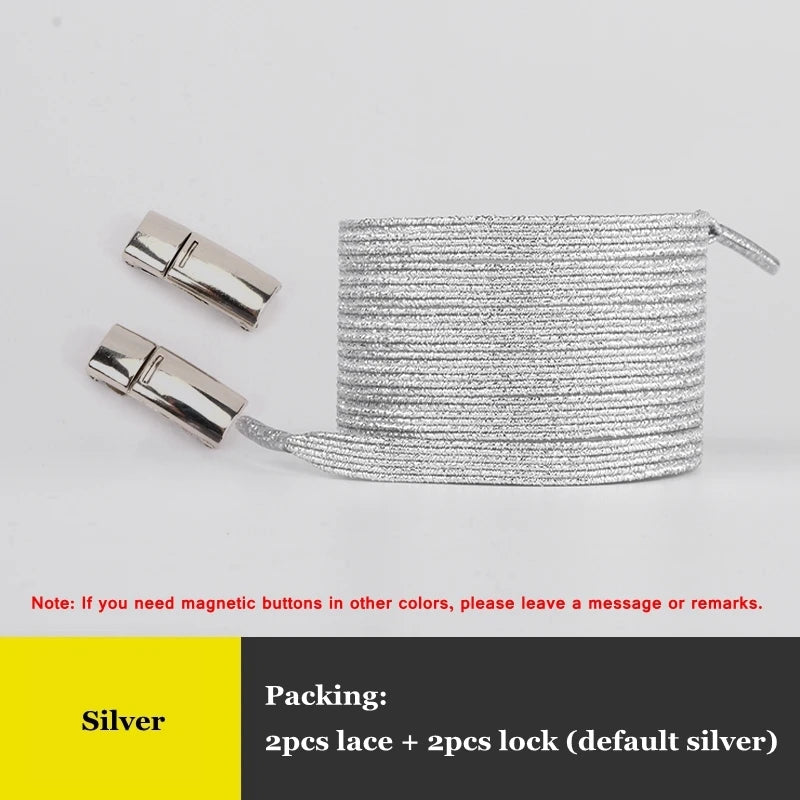 New Rainbow Magnetic Lock Shoelaces Elastic No tie Shoe laces Sneakers Shoelace Kids Adult Lazy Laces One Size Fits All Shoes