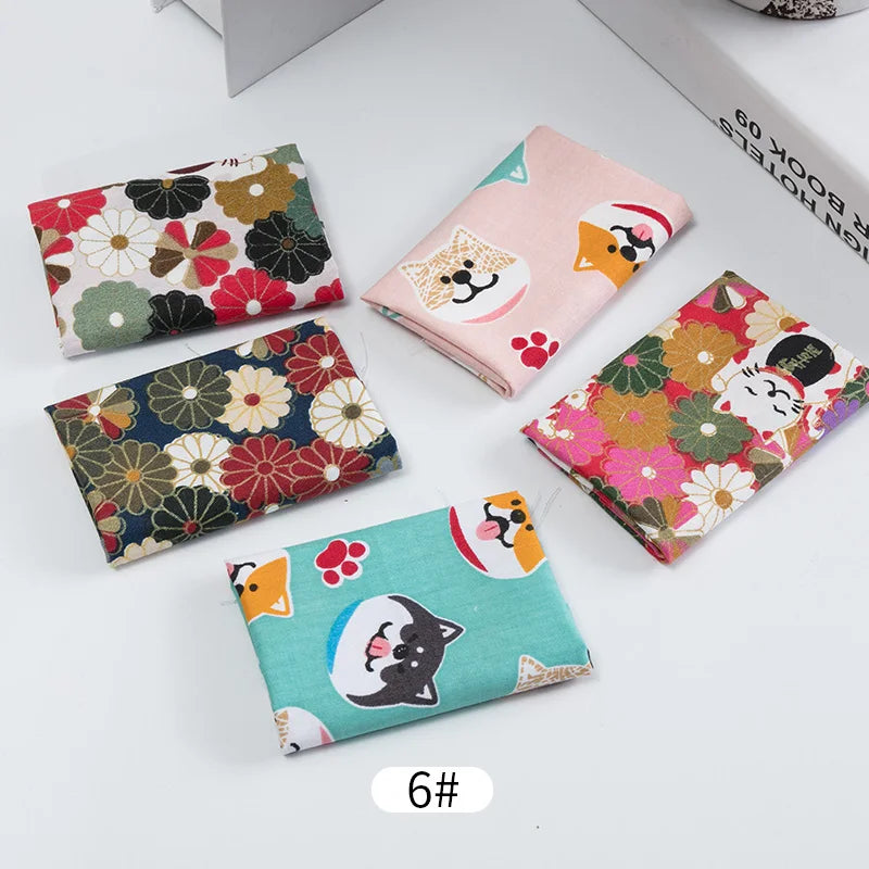 Japanese Cotton Printed Patchwork Fabric Quilting Material For Sewing Dolls And Bags Needlework Accessories 20x25cm/Pcs TJ0361