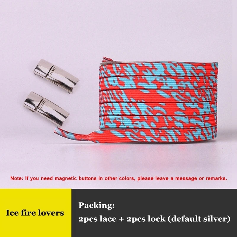 New Rainbow Magnetic Lock Shoelaces Elastic No tie Shoe laces Sneakers Shoelace Kids Adult Lazy Laces One Size Fits All Shoes