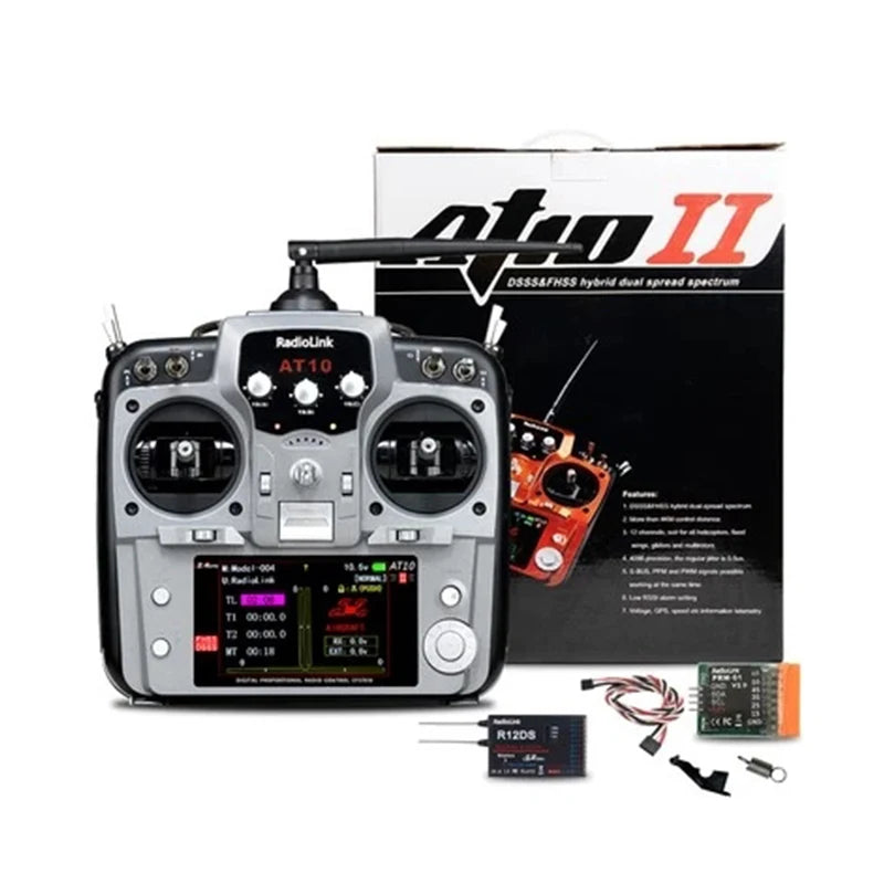 Radiolink AT10 II 12CH RC Transmitter and Receiver R12DS 2.4G AT9S PRO Radio Remote Controller for RC Drone/ Fixed Wing
