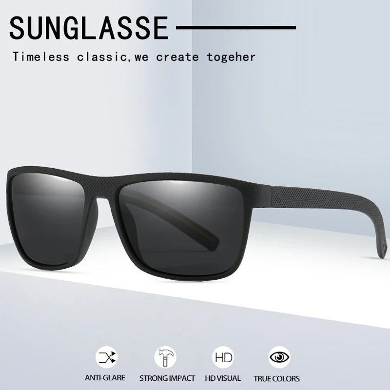 New Women Sunglasses Men Plastic Black Full Frame Square Sun Glasses Out Door Driving Sun Eyewear Fashionable Eyeglass Uv400 ﻿
