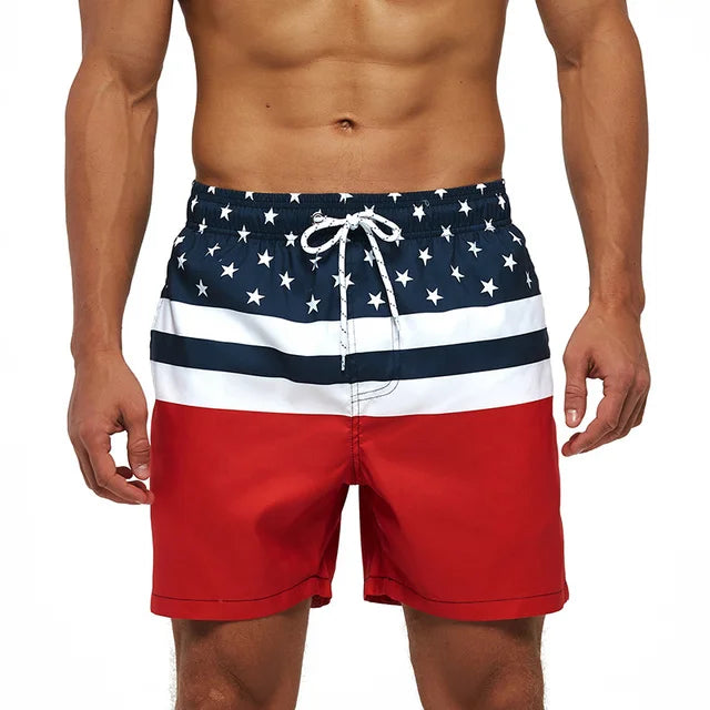 DATIFER Men's Beach Print Shorts – Summer Surfing Swimwear