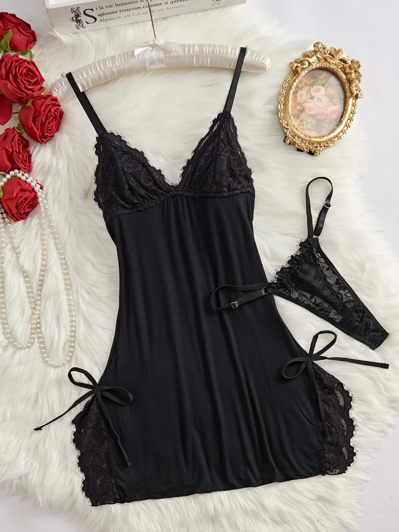Women's Luxury Satin Bridal Robe with Feathers | Silk Sleepwear Nighty