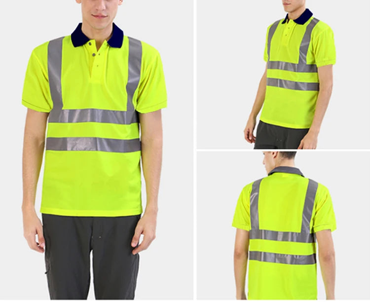 Safety Reflective T shirts High quality Working T-shirt with Reflection Tapes Road Construction Security Tops