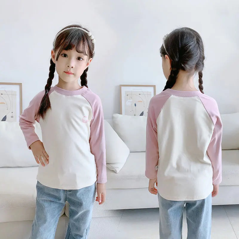 Autumn Winter Long-Sleeved Thermal Underwear Bottoming Baby Boys Girls Close to the Clothes Home Wear Children's Inner Pajamas