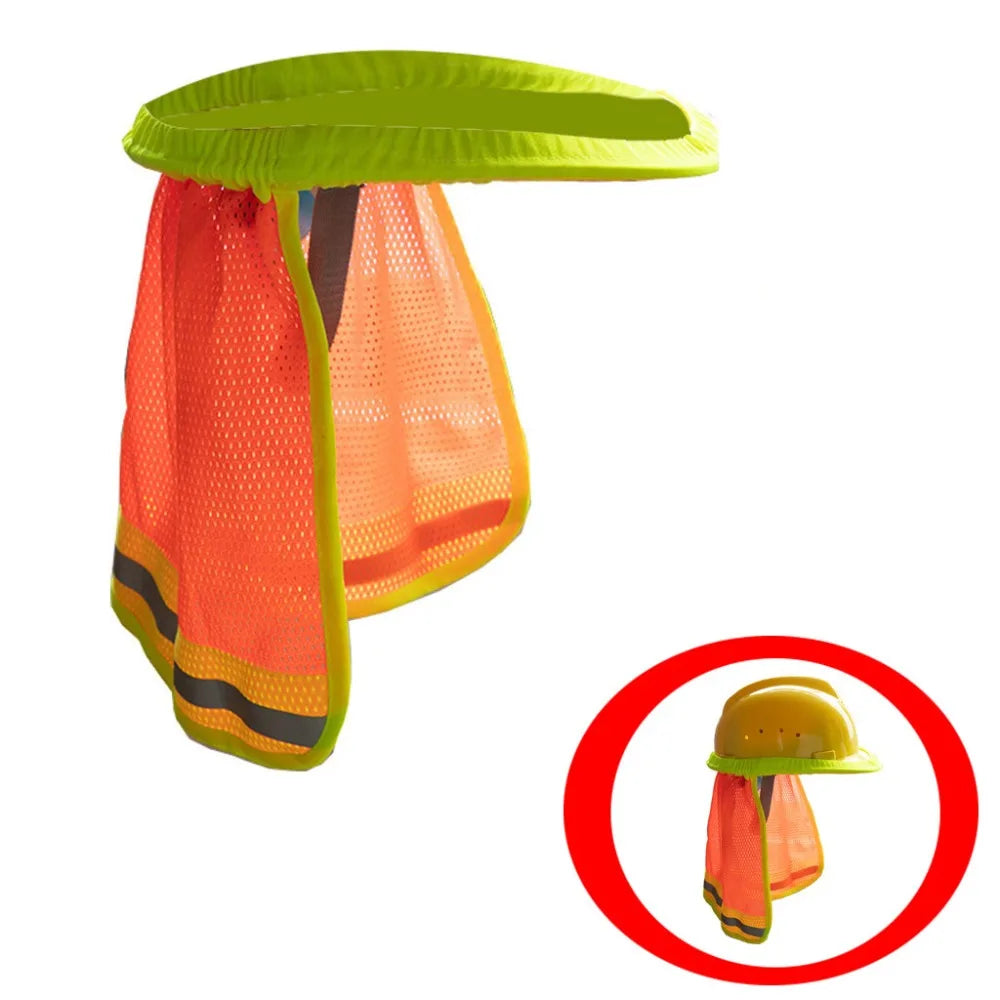 Hi Viz Reflective Safety Sunshade Outdoor Construction Safety Hard Hat Sun Shade Neck Shield Neck Protective Helmets Shield