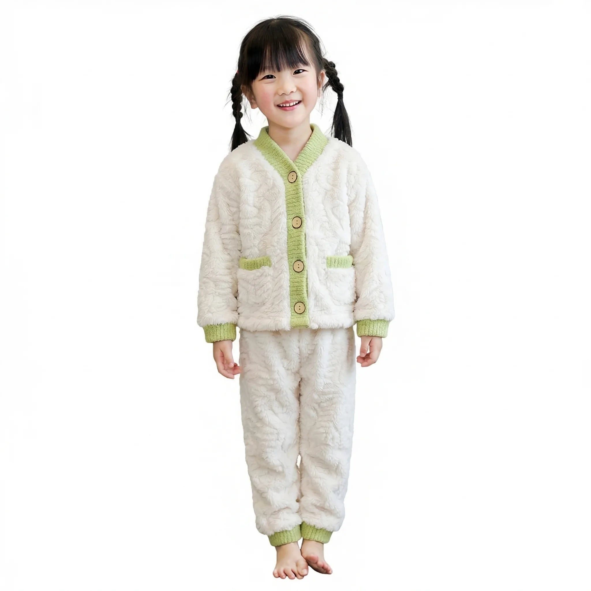 Kids Winter Padded Warm Pajama Set | Boys & Girls Thickened Home Wear