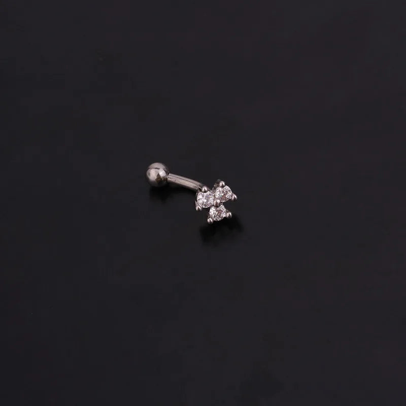 1PC 16G New Flower Stainless Steel IBall Eyebrow Piercing Curved Barbell Lip Ring Snug Daith Helix Rook Earring