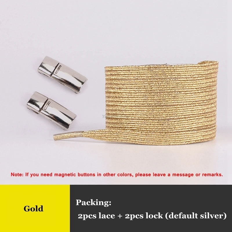 New Rainbow Magnetic Lock Shoelaces Elastic No tie Shoe laces Sneakers Shoelace Kids Adult Lazy Laces One Size Fits All Shoes