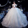 Princess Wedding Dress Ball Gowns Glitter Tulle Sweetheart Bride Dresses Robe De Mariee Off the Shoulder Wedding Gowns