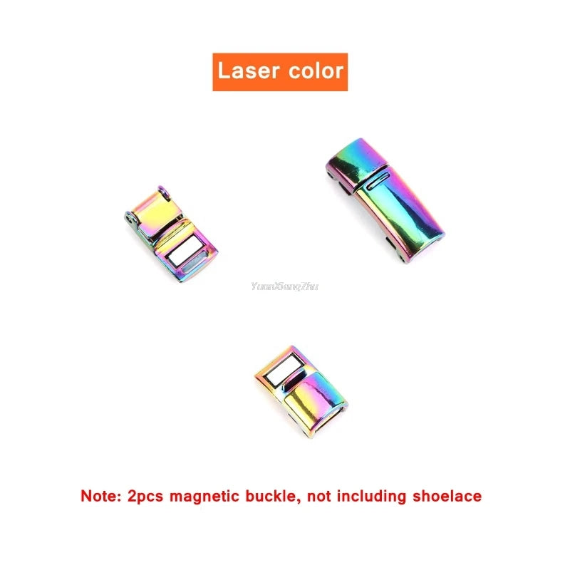 New Rainbow Magnetic Lock Shoelaces Elastic No tie Shoe laces Sneakers Shoelace Kids Adult Lazy Laces One Size Fits All Shoes