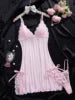 Sexy Lace Sleepwear Two Pieces Set Dress and Thong Lingerie Set Lace up Sexy Night Underwear - EXPRESS STORE