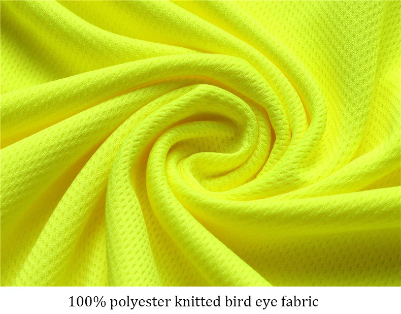 Fluorescent Yellow Workwear T Shirt  Long Sleeve  Breathable shirts for Work Warehouse Construction Class 3