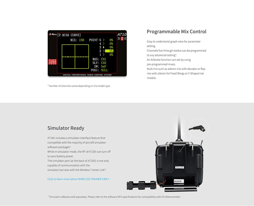 Radiolink AT10 II 12CH RC Transmitter and Receiver R12DS 2.4G AT9S PRO Radio Remote Controller for RC Drone/ Fixed Wing