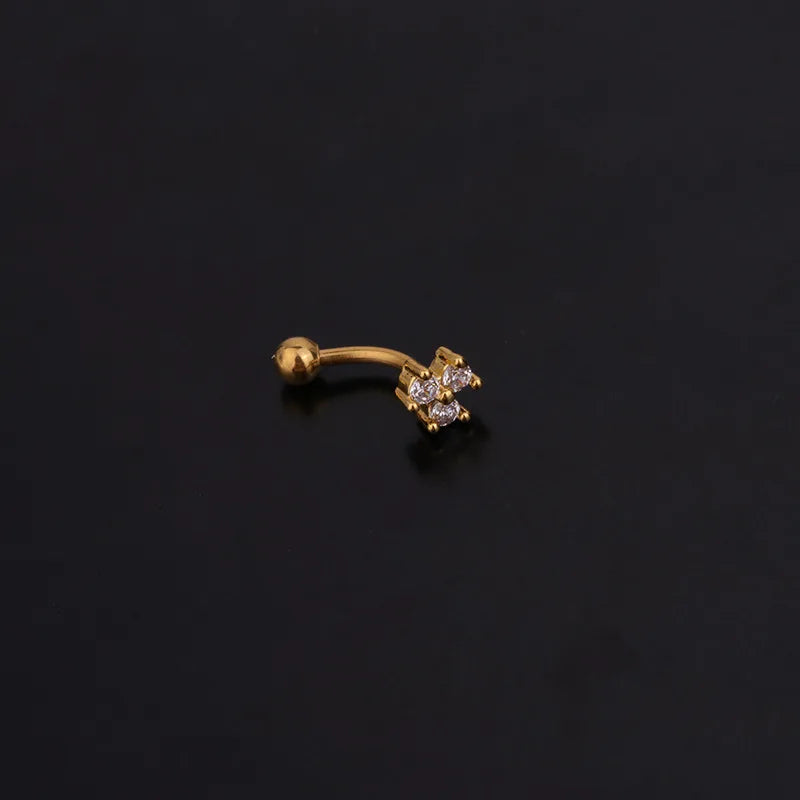 1PC 16G New Flower Stainless Steel IBall Eyebrow Piercing Curved Barbell Lip Ring Snug Daith Helix Rook Earring