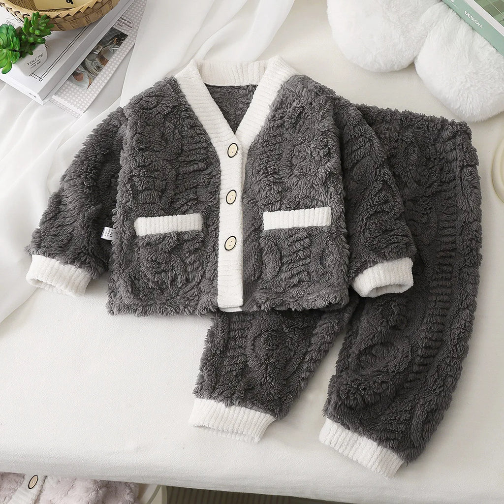 Suit Winter New Baby Padded Thickened Boys Home Wear Girls Pajamas Warm Children's Clothing