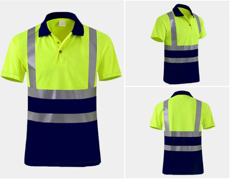 Safety Reflective T shirts High quality Working T-shirt with Reflection Tapes Road Construction Security Tops