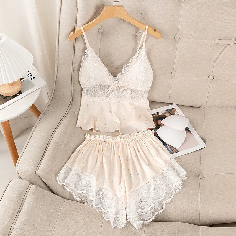 Women's V-Neck Satin Maternity Nursing Nightdress | Breastfeeding Pajama Set