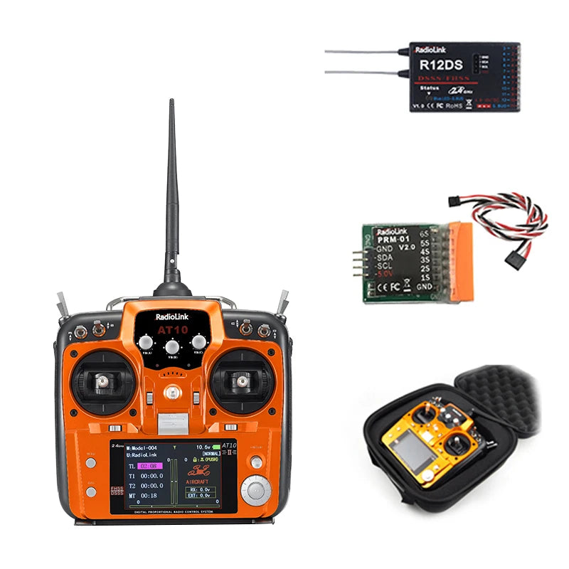 Radiolink AT10 II 12CH RC Transmitter and Receiver R12DS 2.4G AT9S PRO Radio Remote Controller for RC Drone/ Fixed Wing