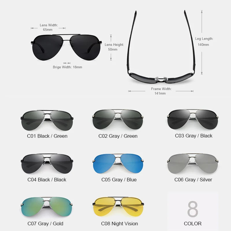 KINGSEVEN Aluminum Polarized Rimless Sunglasses Men UV400 Anti-glare Women Pilot Glasses Trendy Driving Eyewear