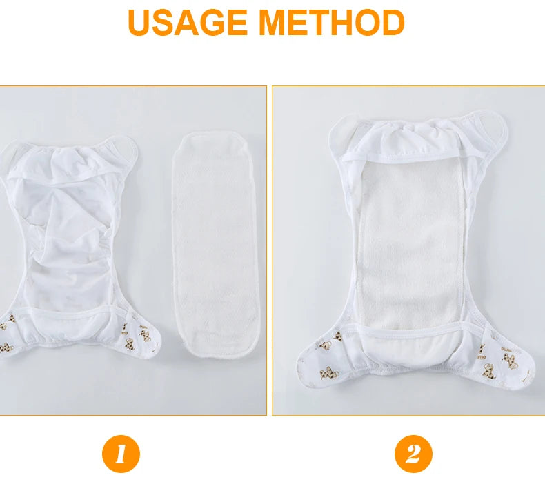 Reusable Cloth Diapers for Babies – 10pcs/5pcs Washable Ecological Cotton Nappies 3/6-Layer