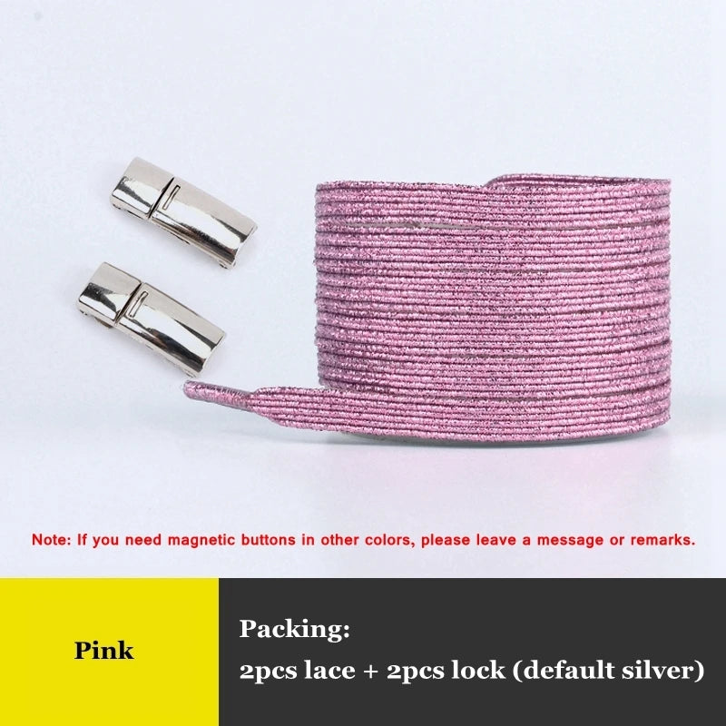New Rainbow Magnetic Lock Shoelaces Elastic No tie Shoe laces Sneakers Shoelace Kids Adult Lazy Laces One Size Fits All Shoes