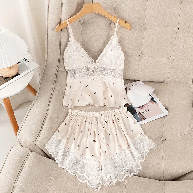 Women's V-Neck Satin Maternity Nursing Nightdress | Breastfeeding Pajama Set